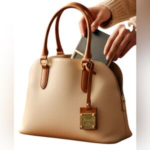 Valentina Old Money Classic Contemporary Office Italian Pebbled Leather Handbag